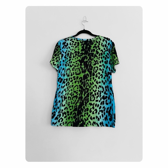 ★ VERSACE for H&M Animal Print T-shirt Collab - Blue/Green ★ - Picture 6 of 14